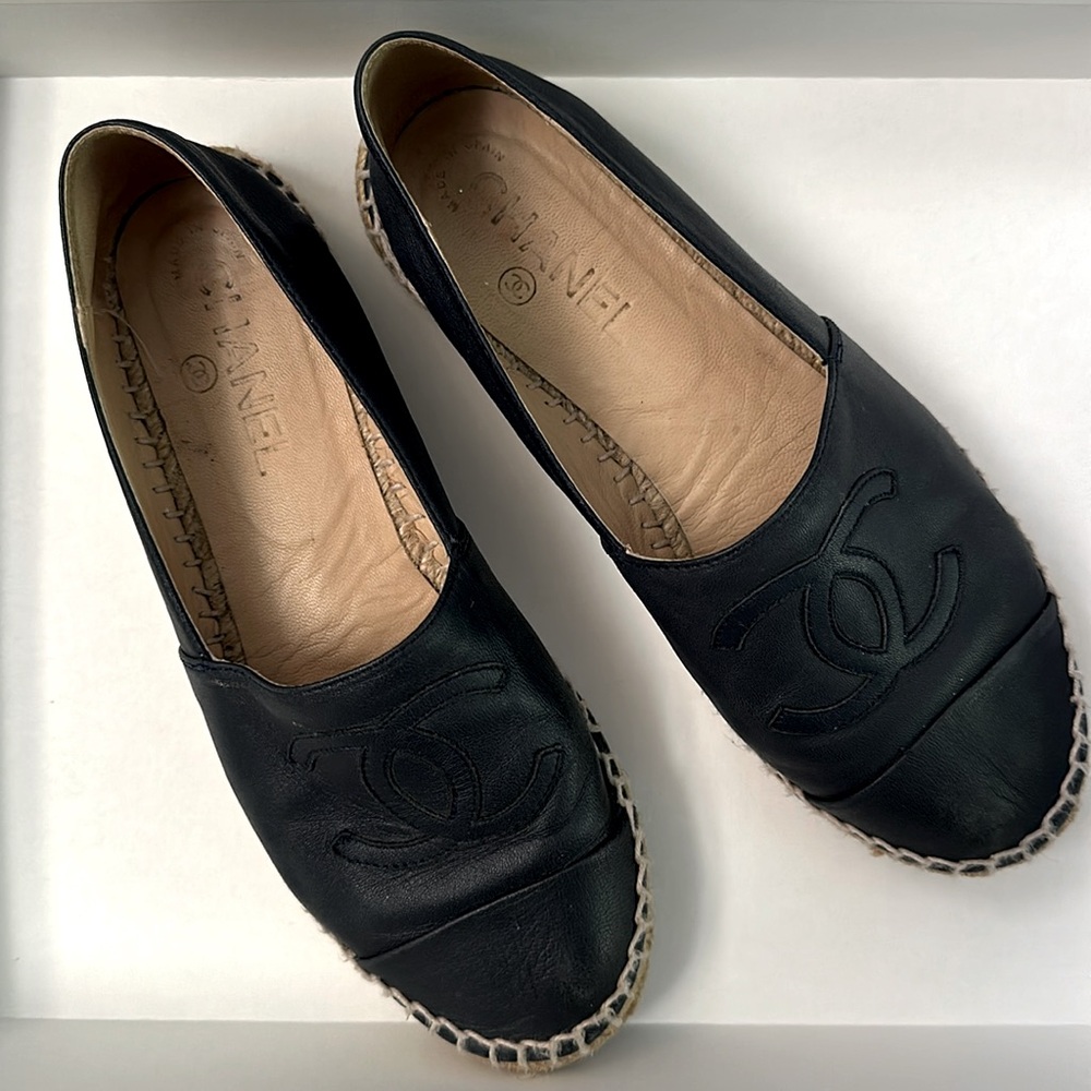 Chanel Espadrilles. Size 7. - Navy Blue